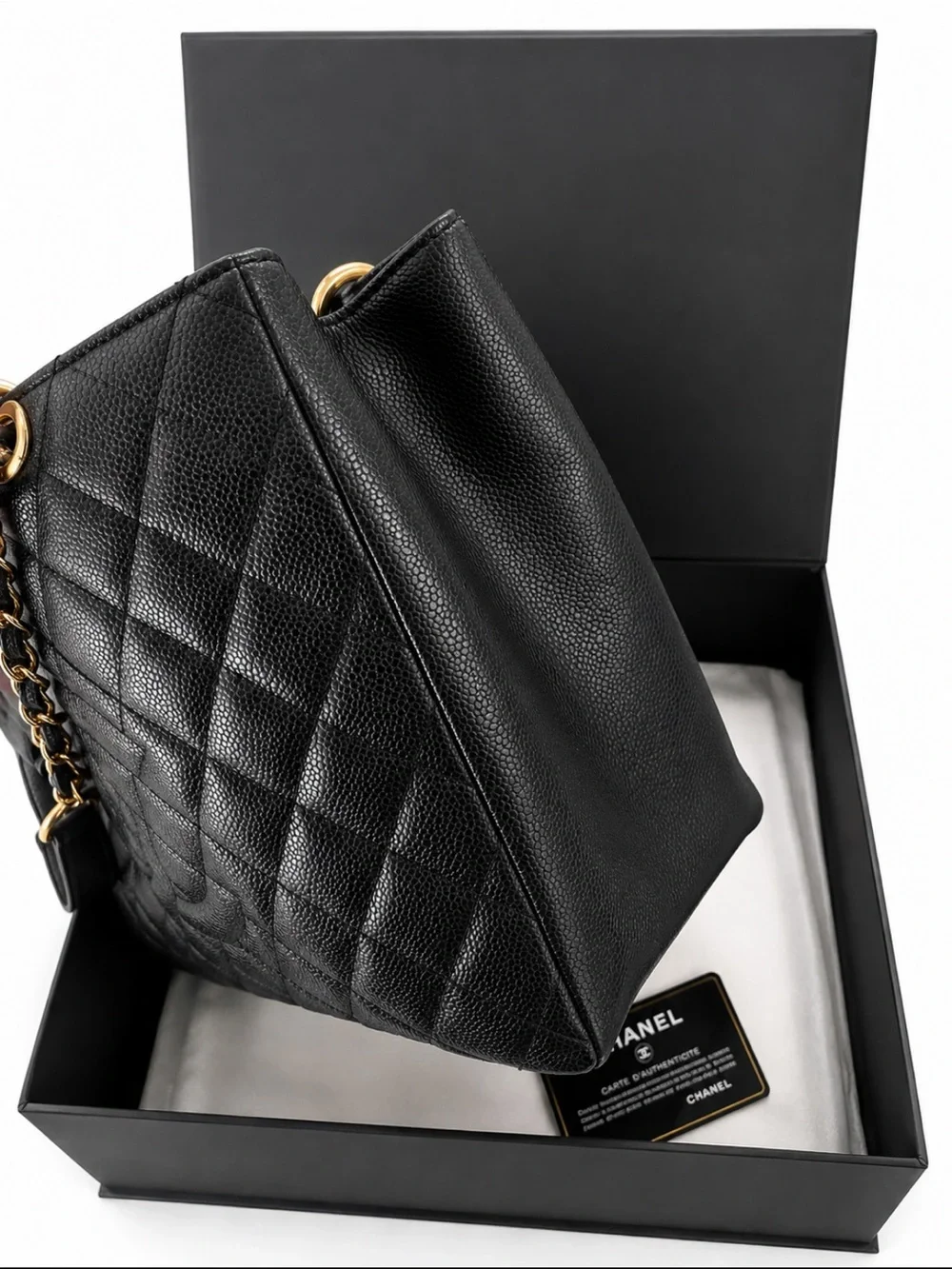 Chanel GST black Caviar Gold hardware tote